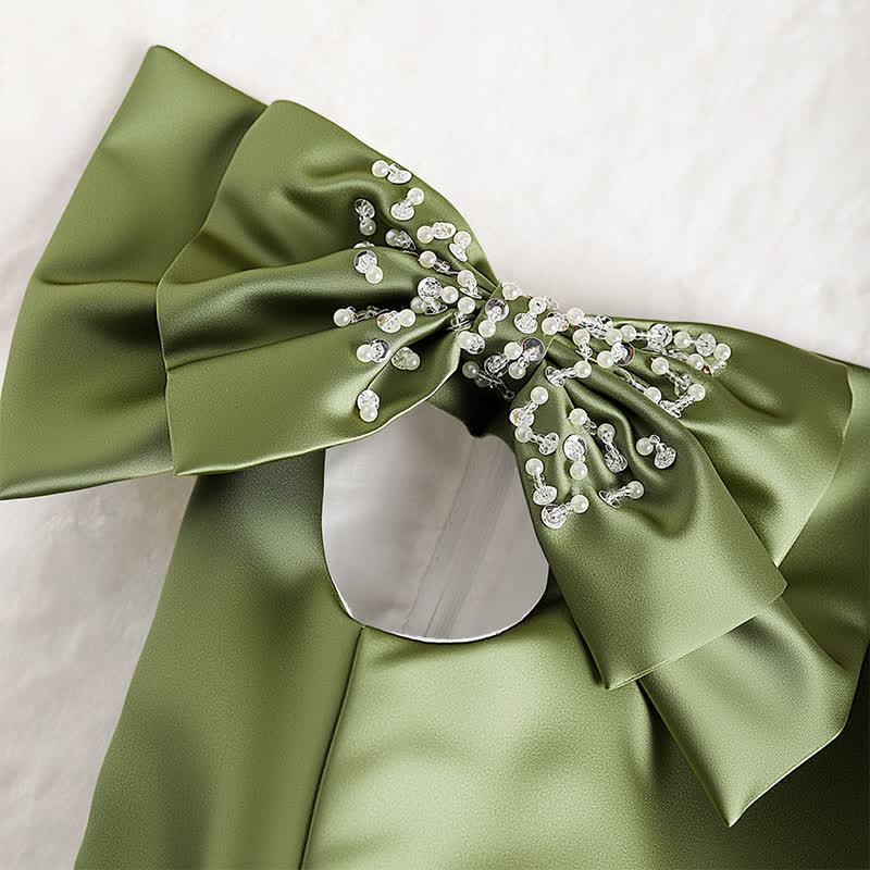 [Archive Sale] Satin Bow Sleeveless Midi Dresses - image 5