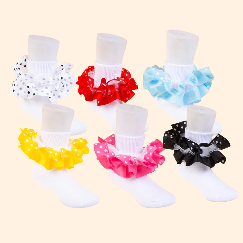 Polka Dots Stitching Lace Socks - image 11