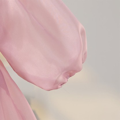 Organza Bow Short Sleeve Mid-long Dresses - image 4