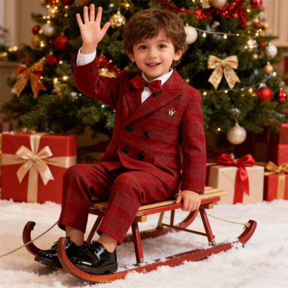 [Archive Sale] Chemical Fiber Blend Buckle Long Sleeve Regular 5-piece Formal Suit - image 7