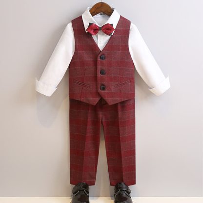 [Archive Sale] Chemical Fiber Blend Buckle Long Sleeve Regular 5-piece Formal Suit - image 8