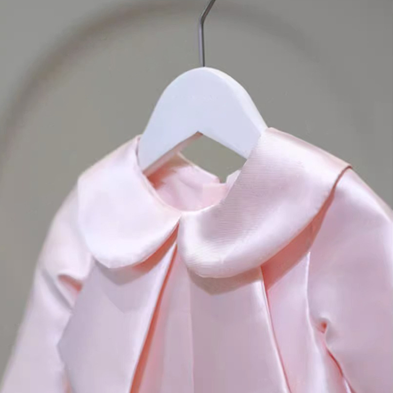 Satin Bow Long sleeve Midi Dresses - image 5