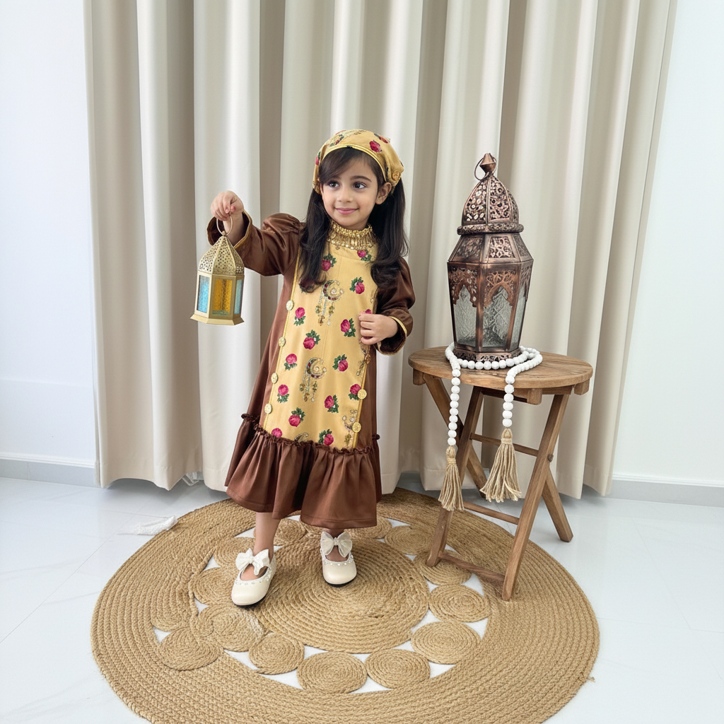 Ramadan Satin Split Joint Long Sleeve Midi Dresses - image 3