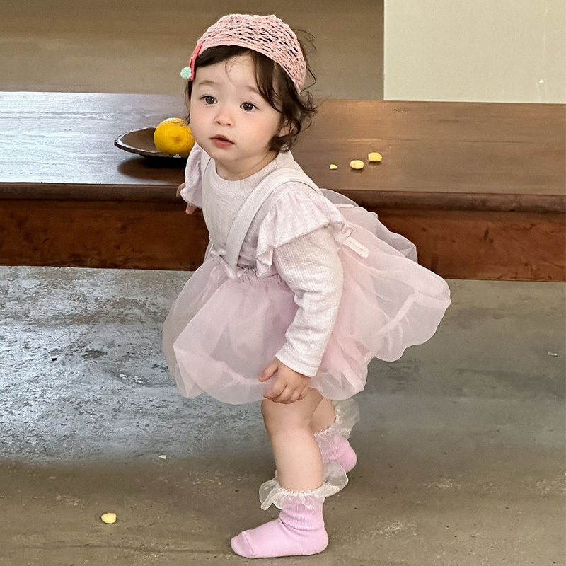 [Archive Sale] Mesh Split Joint Long Sleeve Midi Two-piece Set - image 5