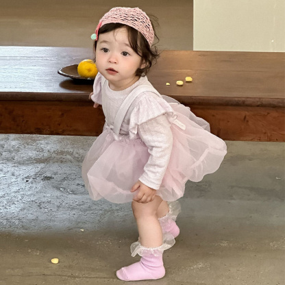 [Archive Sale] Mesh Split Joint Long Sleeve Midi Two-piece Set - image 5