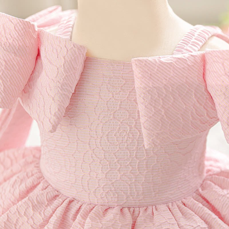Jacquard Bow Short Sleeve Maxi Dresses - image 4