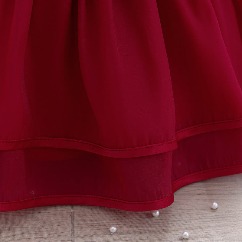 Organza Rosette Cap Sleeve Midi Dresses - image 6