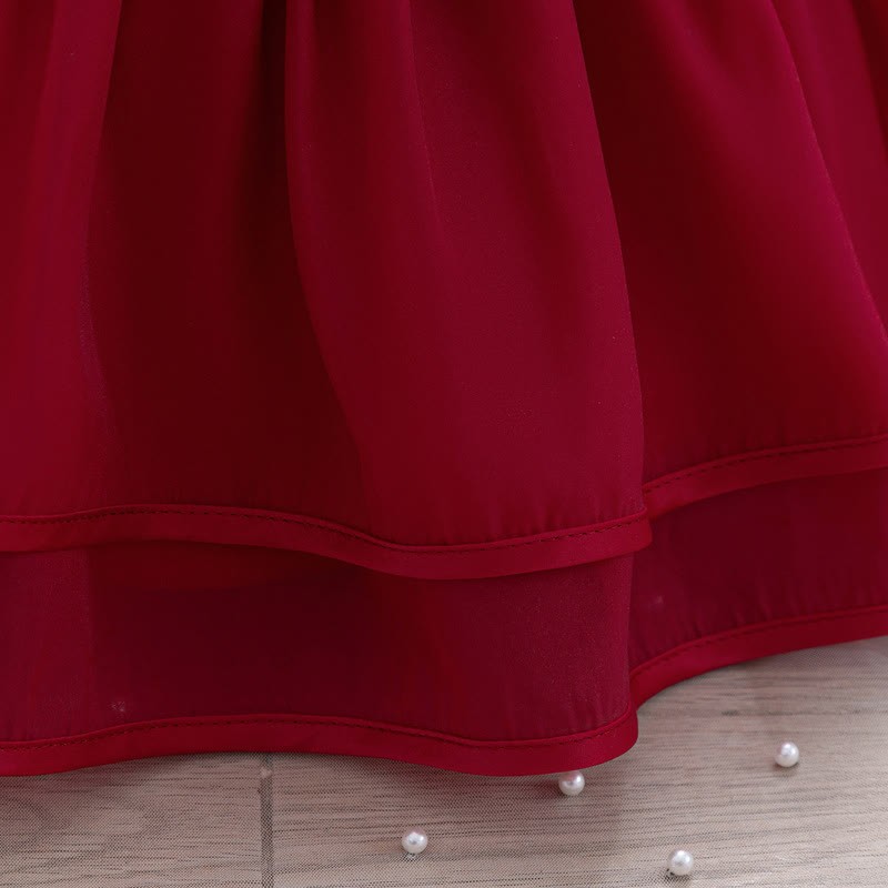 Organza Rosette Cap Sleeve Midi Dresses - image 6