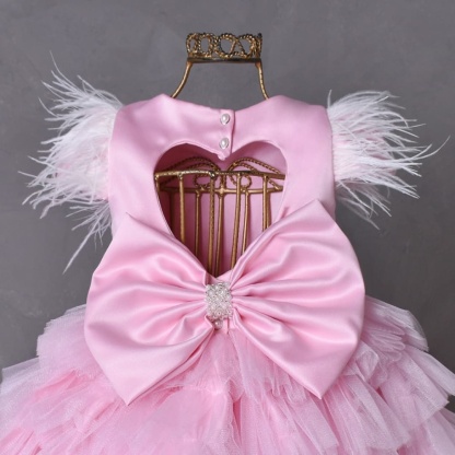 Mesh Backless Feather-trimmed Sleeveless Midi Dresses - image 8