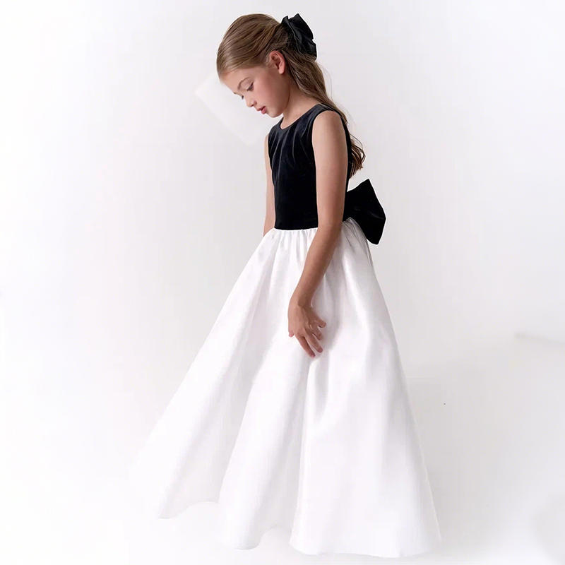 Satin Bow Sleeveless Maxi Dresses - image 12