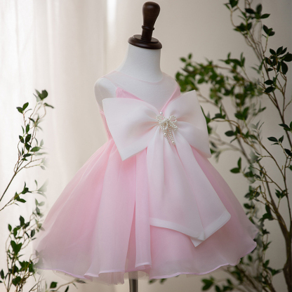 Organza Bow Sleeveless Short Dresses - image 3