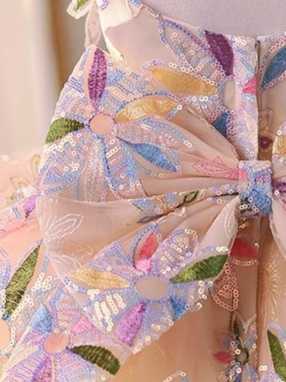 Chemical Fiber Blend Rosette Sleeveless Short Dresses - image 8