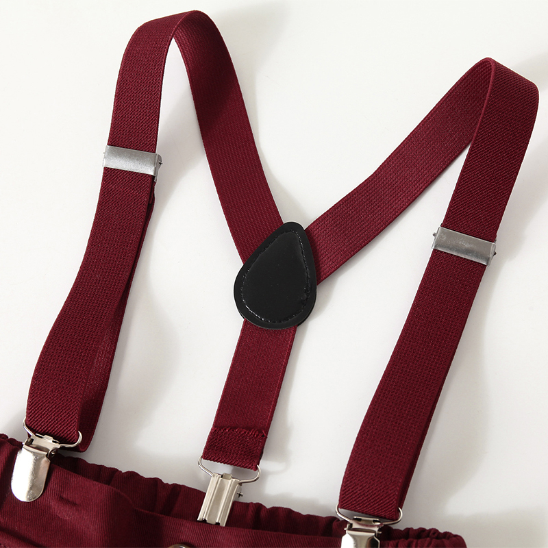 Cotton-blend Bow Overalls Long Sleeve Regular Two-piece Set - image 27