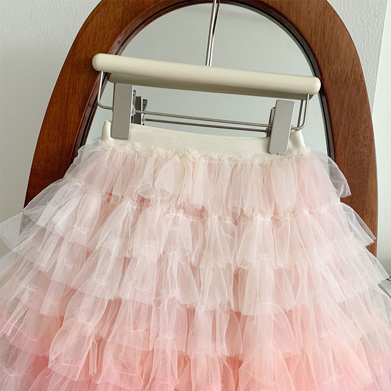 Mesh Folds Mid-long Skirts - image 5