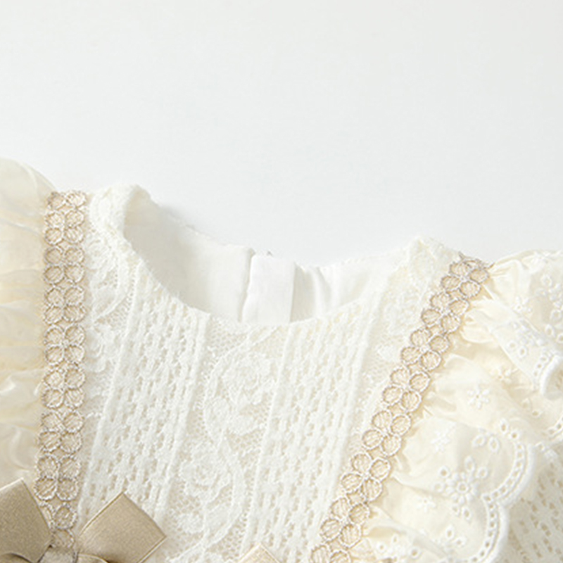 [Archive Sale] Nylon Folds Lace Edge Bow Long Sleeve Regular Bodysuit - image 8