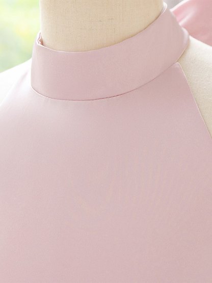 Satin Bow Backless Sleeveless Short Dresses - image 3