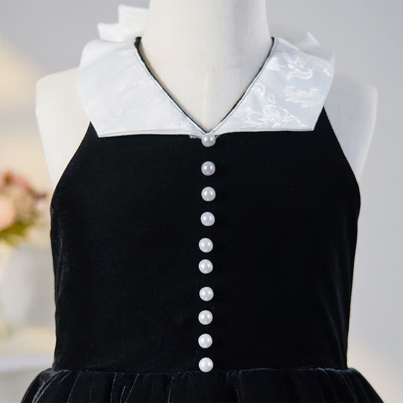 [Archive Sale] Velvet Folds Bow Sleeveless Mid-long Dresses - image 3