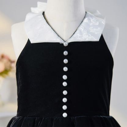 [Archive Sale] Velvet Folds Bow Sleeveless Mid-long Dresses - image 3