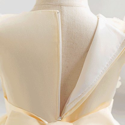 Mesh Rosette Folds Sequins Short Sleeve Mid-long Dresses - image 4