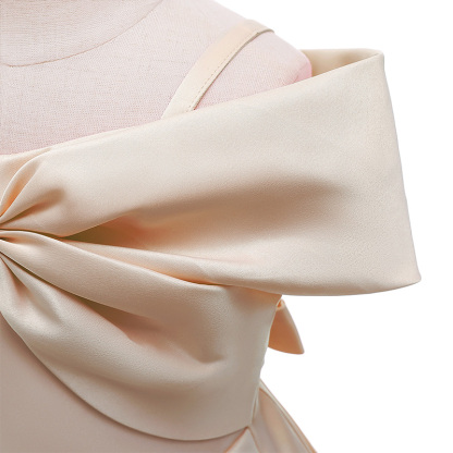 Satin Bow Cap Sleeve Midi Dresses - image 25