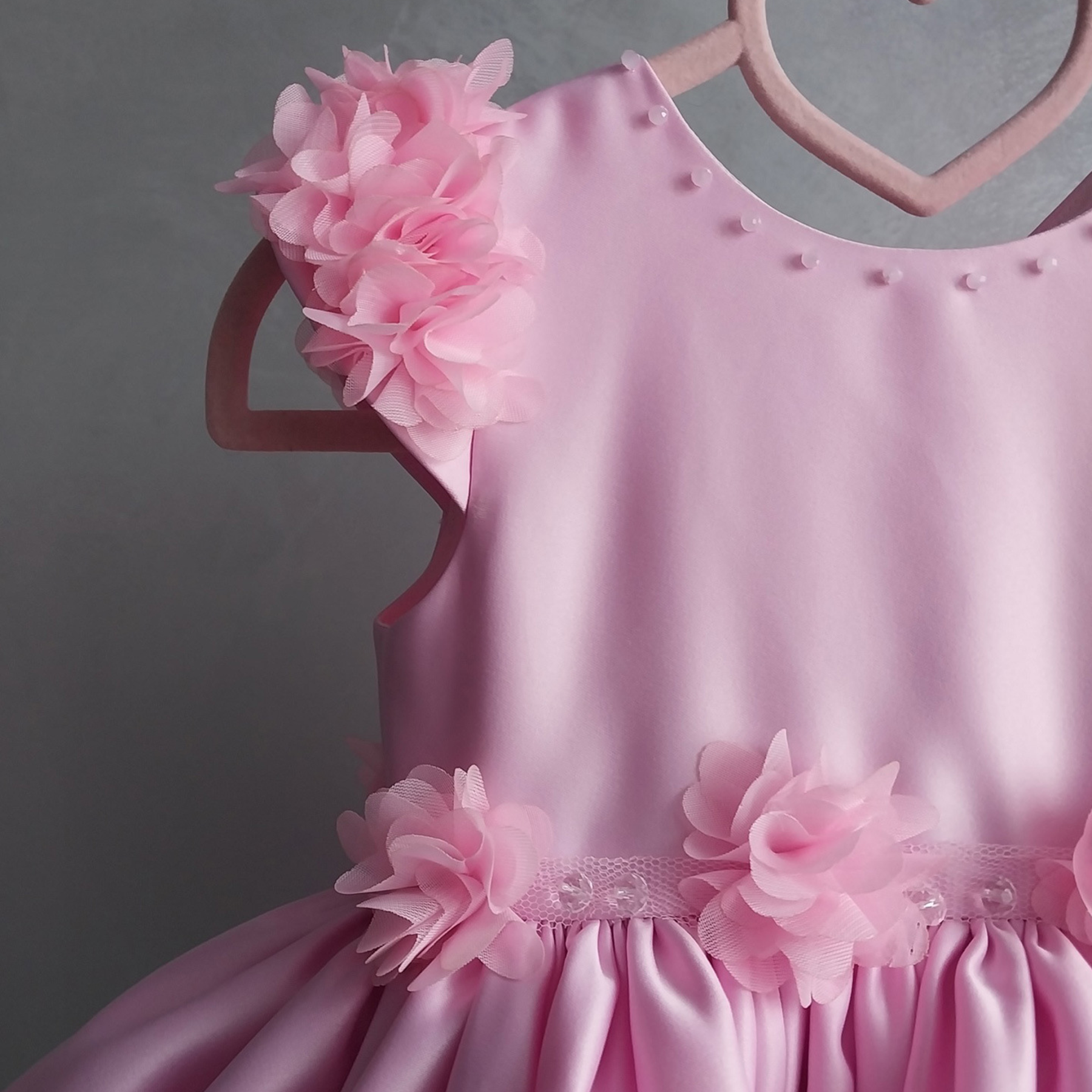 Satin Rosette Cap Sleeve Midi Dresses - image 5