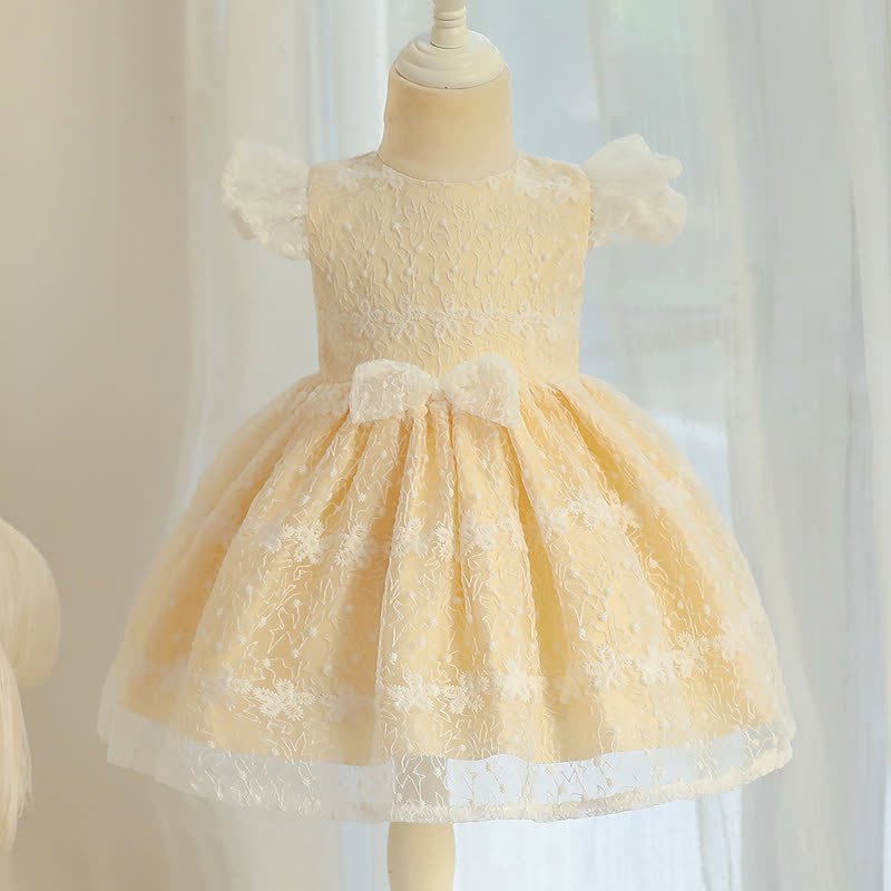 Lace Bow Cap Sleeve Midi Dresses - image 10