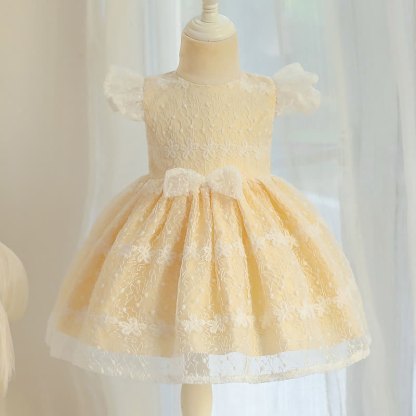 Lace Bow Cap Sleeve Midi Dresses - image 10
