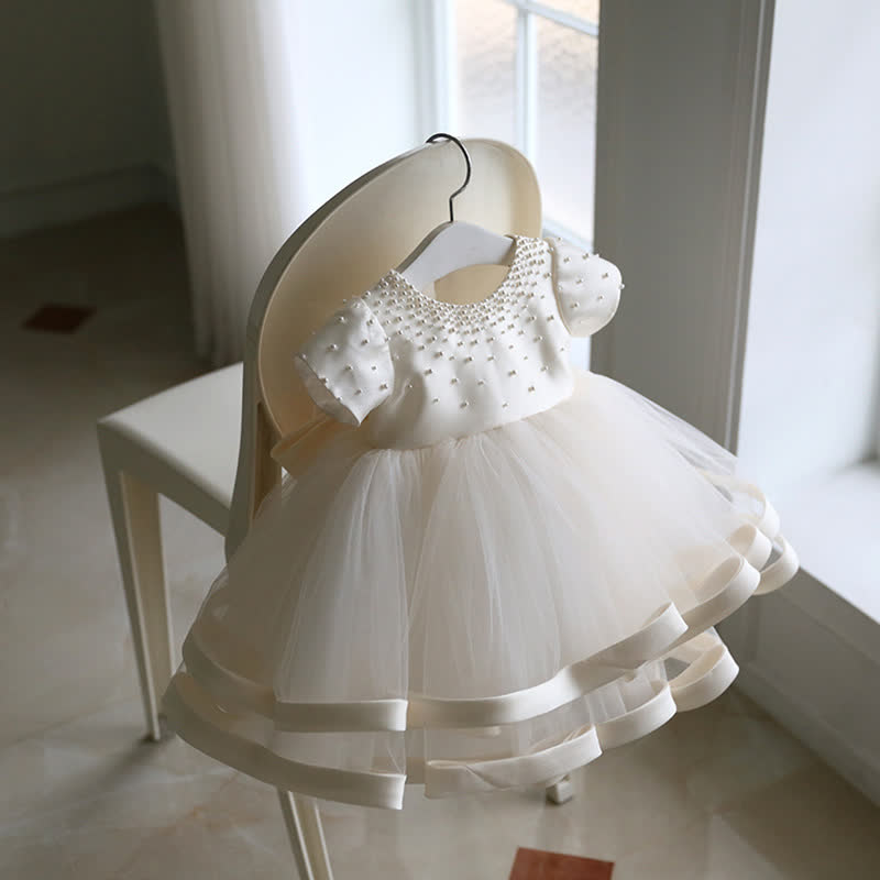 Satin Pearl Short Sleeve Midi Dresses - image 3