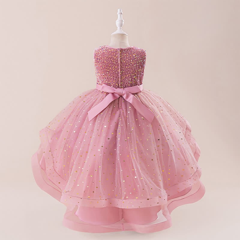 Sequins & Mesh Bow Sequins Sleeveless Maxi Dresses - image 19