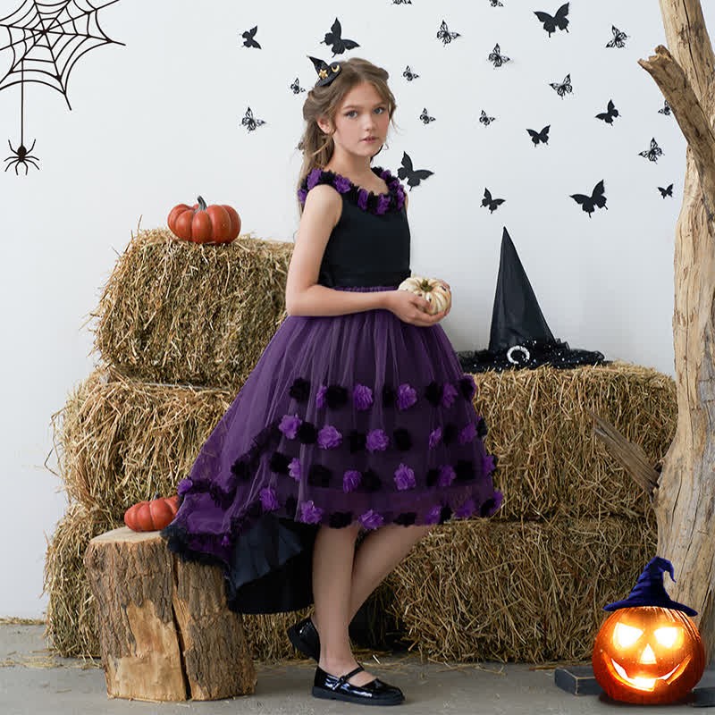 Satin & Mesh Rosette Sleeveless Mid-long Dresses - image 25