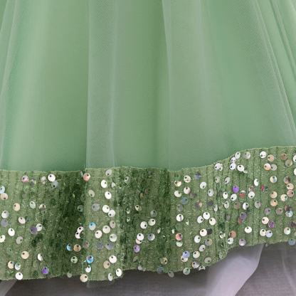 Sequins & Mesh Bow Sequins Short Sleeve Mid-long Dresses - image 48