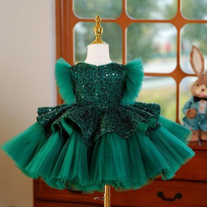 Mesh Folds Sequins Sleeveless Mid-long Dresses - image 4