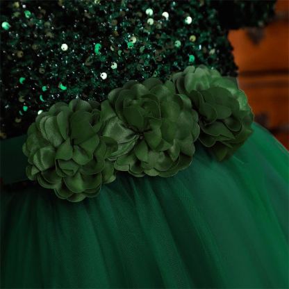 Sequins & Mesh Bow Sequins Short Sleeve Mid-long Dresses - image 55