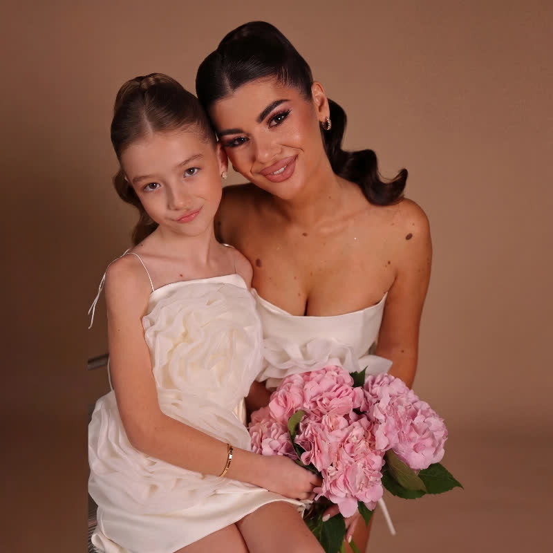 Women Satin Rosette Sleeveless Short Dresses - image 4