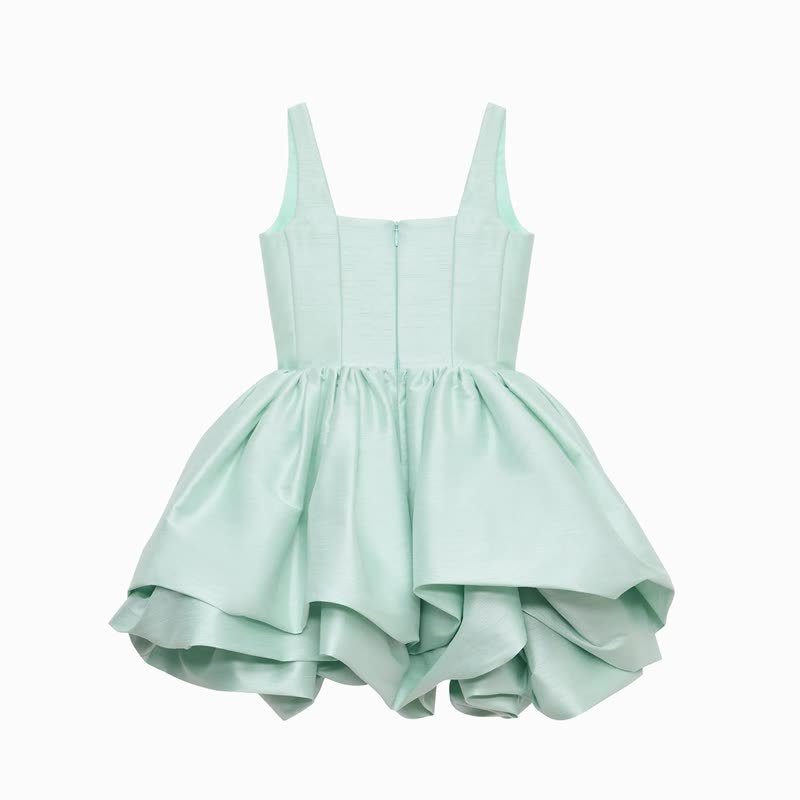 Satin Ruched Sleeveless Short Dresses - image 5