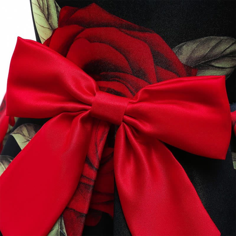 Satin Bow Sleeveless Mid-long Dresses - image 16