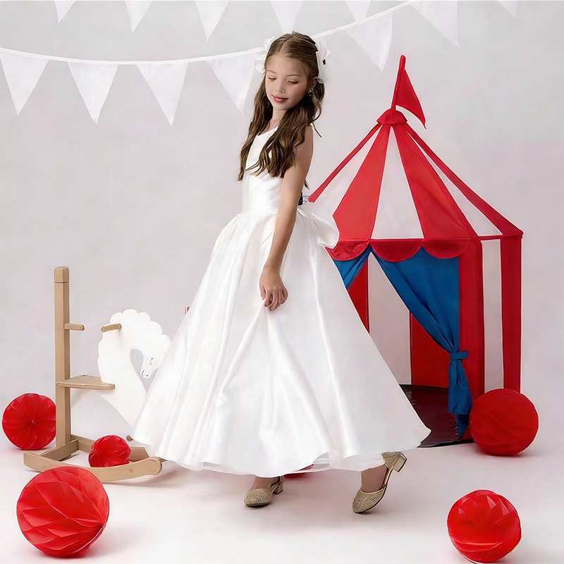 Satin Bow Sleeveless Maxi Dresses - image 4