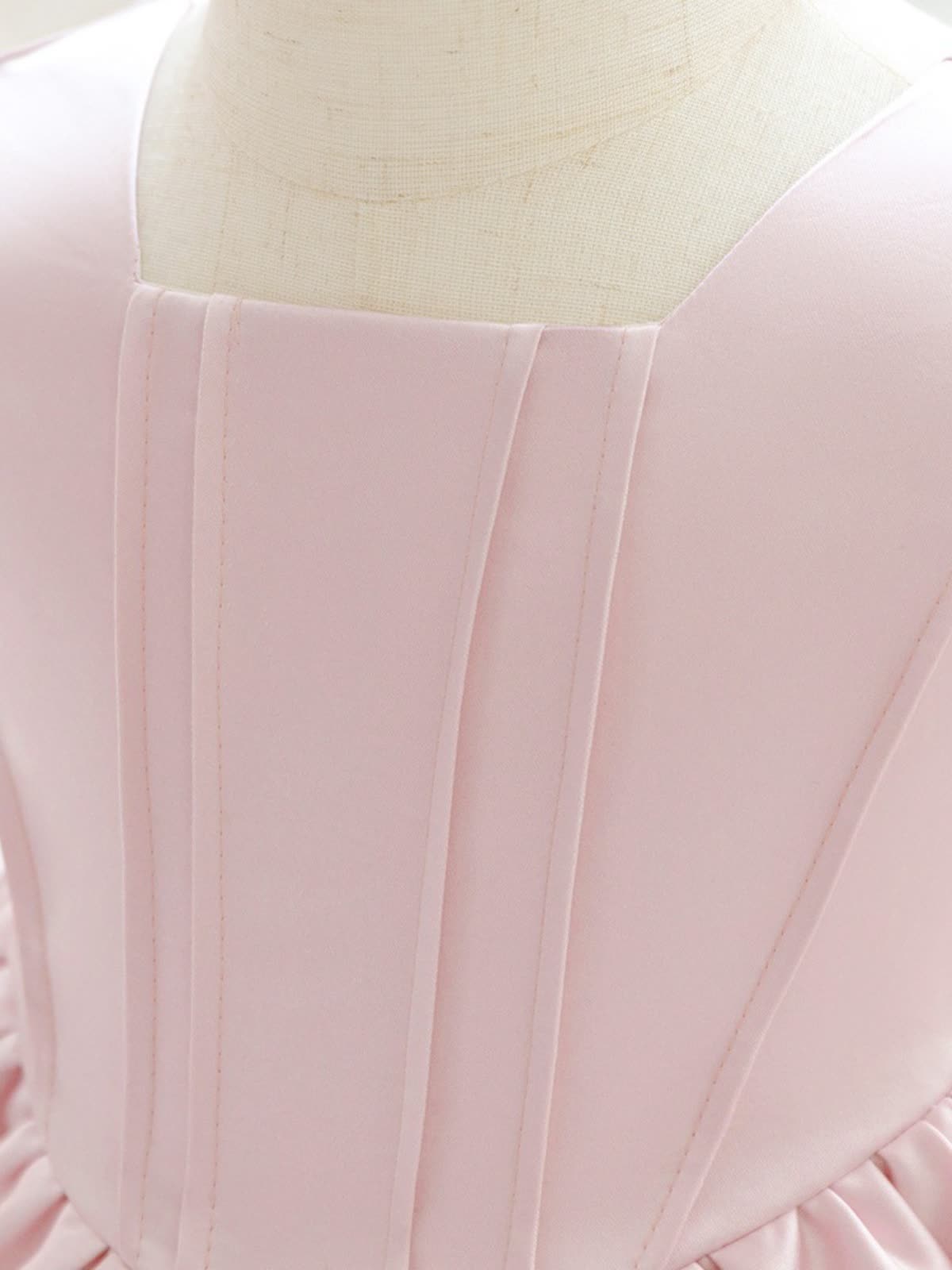 Chemical Fiber Blend Bow Sleeveless Short Dresses - image 6