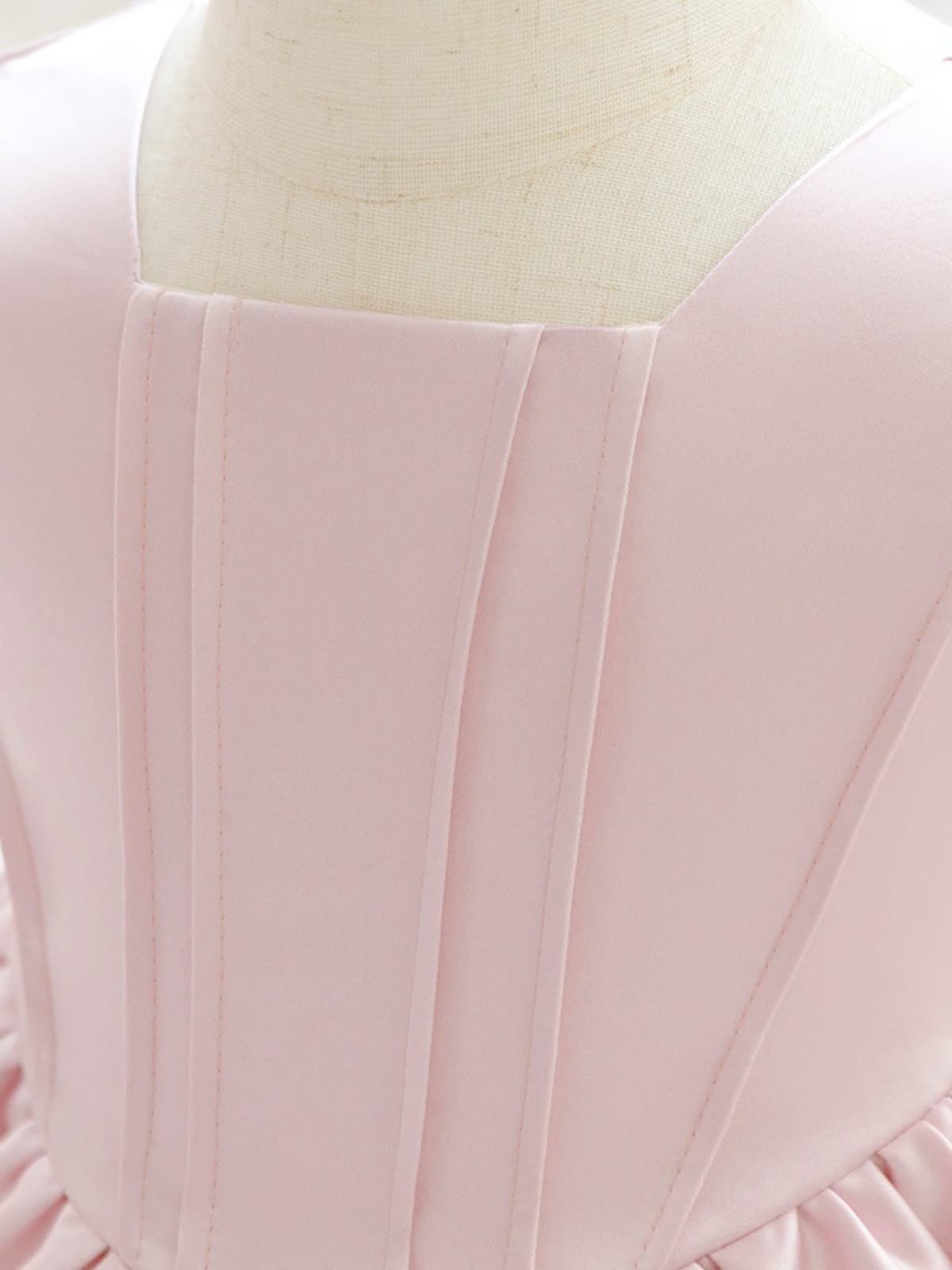 Chemical Fiber Blend Bow Sleeveless Short Dresses - image 6