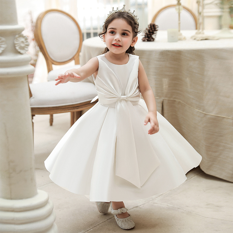 Satin Bow Sleeveless Regular Dresses - image 3