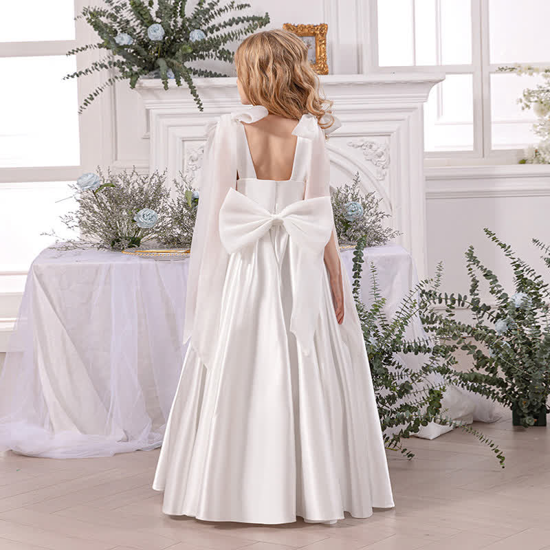 Satin Bow Sleeveless Maxi Dresses - image 5