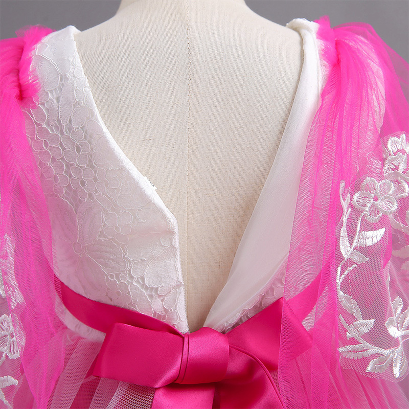 Mesh Lace Bow Lace Half Sleeve Midi Dresses - image 17