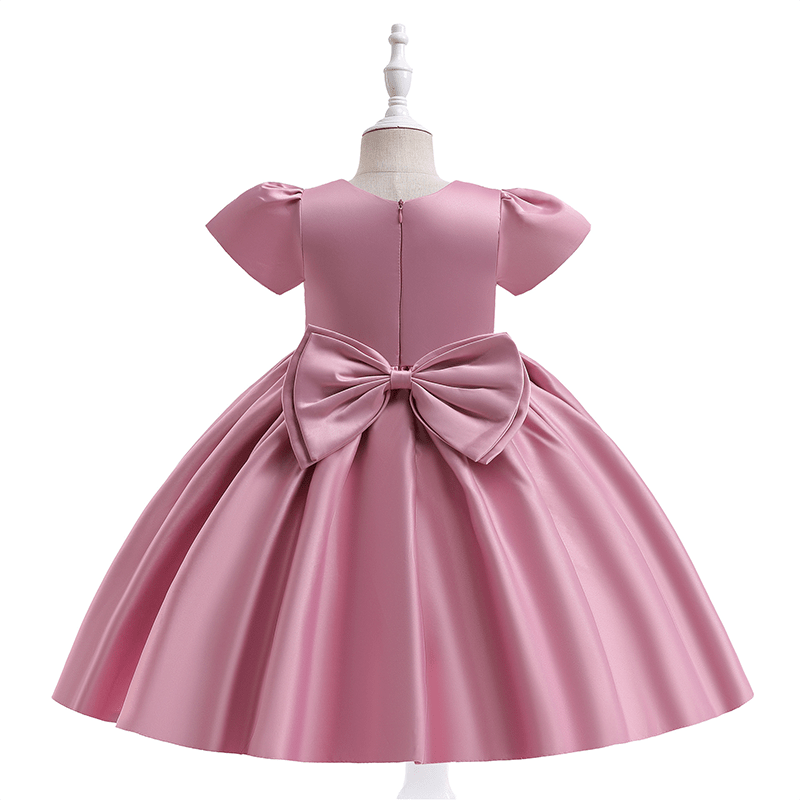 Satin Split Joint Short Sleeve Maxi Dresses - image 12