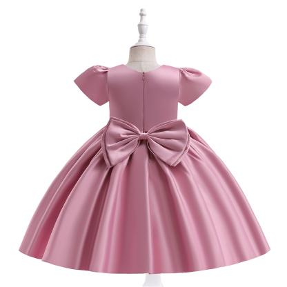Satin Split Joint Short Sleeve Maxi Dresses - image 12