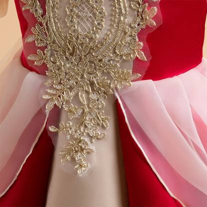 Satin Lace Short Sleeve Maxi Dresses - image 12