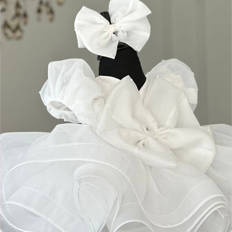 Organza Rosette Short Sleeve Midi Dresses - image 6