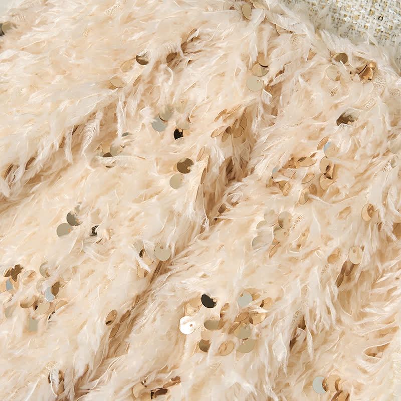 Tweed Sequins Sleeveless Mid-long Dresses - image 6