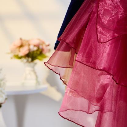 Velvet Folds Long Sleeve Midi Dresses - image 9