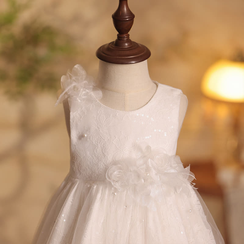 Lace Rosette Sleeveless Midi Dresses - image 5