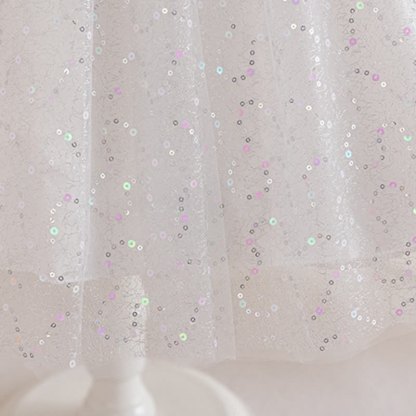 Mesh Lace Sequins Short Sleeve Maxi Dresses - image 7